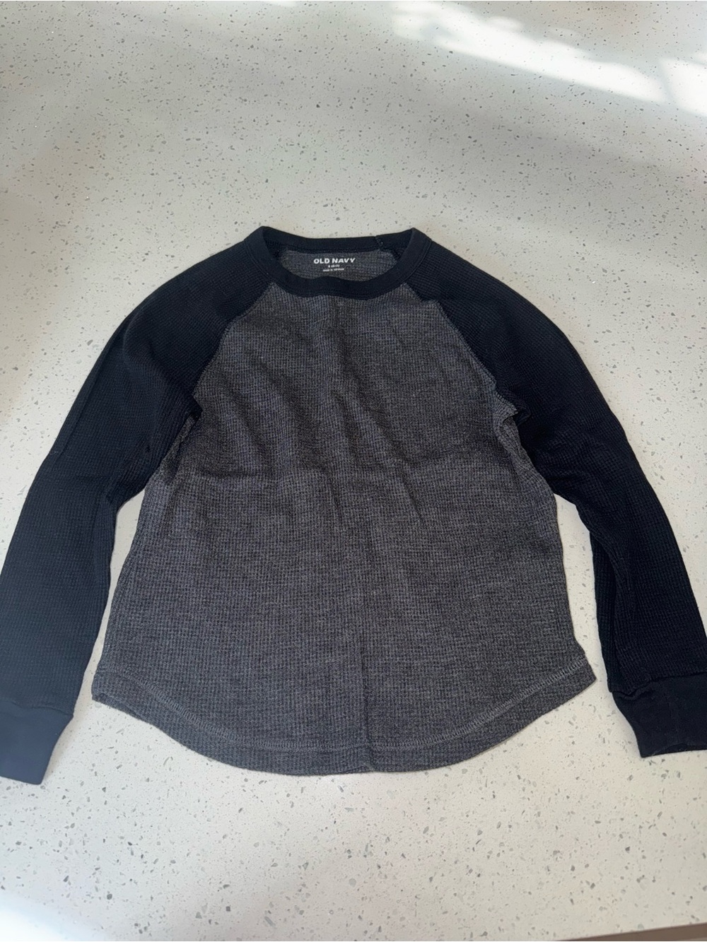Old Navy Kid’s Black and Charcoal Waffle Long sleeve